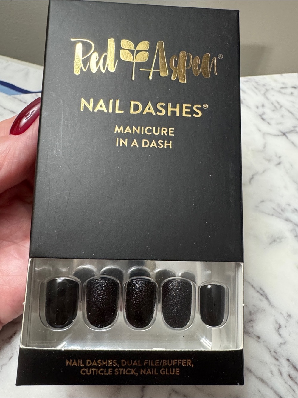 Black Nail Dashes - Press-On Manicure